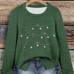 Women's Green Festive Sweater